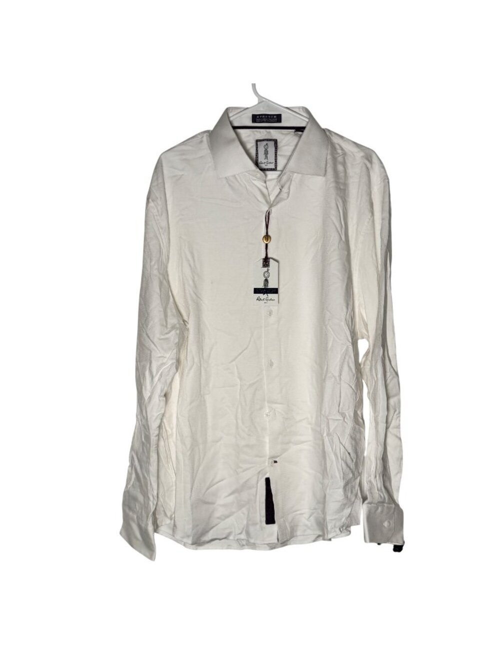 Robert Graham Roscoe Tailored Fit White Button Down Dress Shirt Size XL/XXL 18